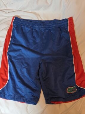 NCAA Blue and Orange Athletic Shorts with Florida Gators Team Patch Medium